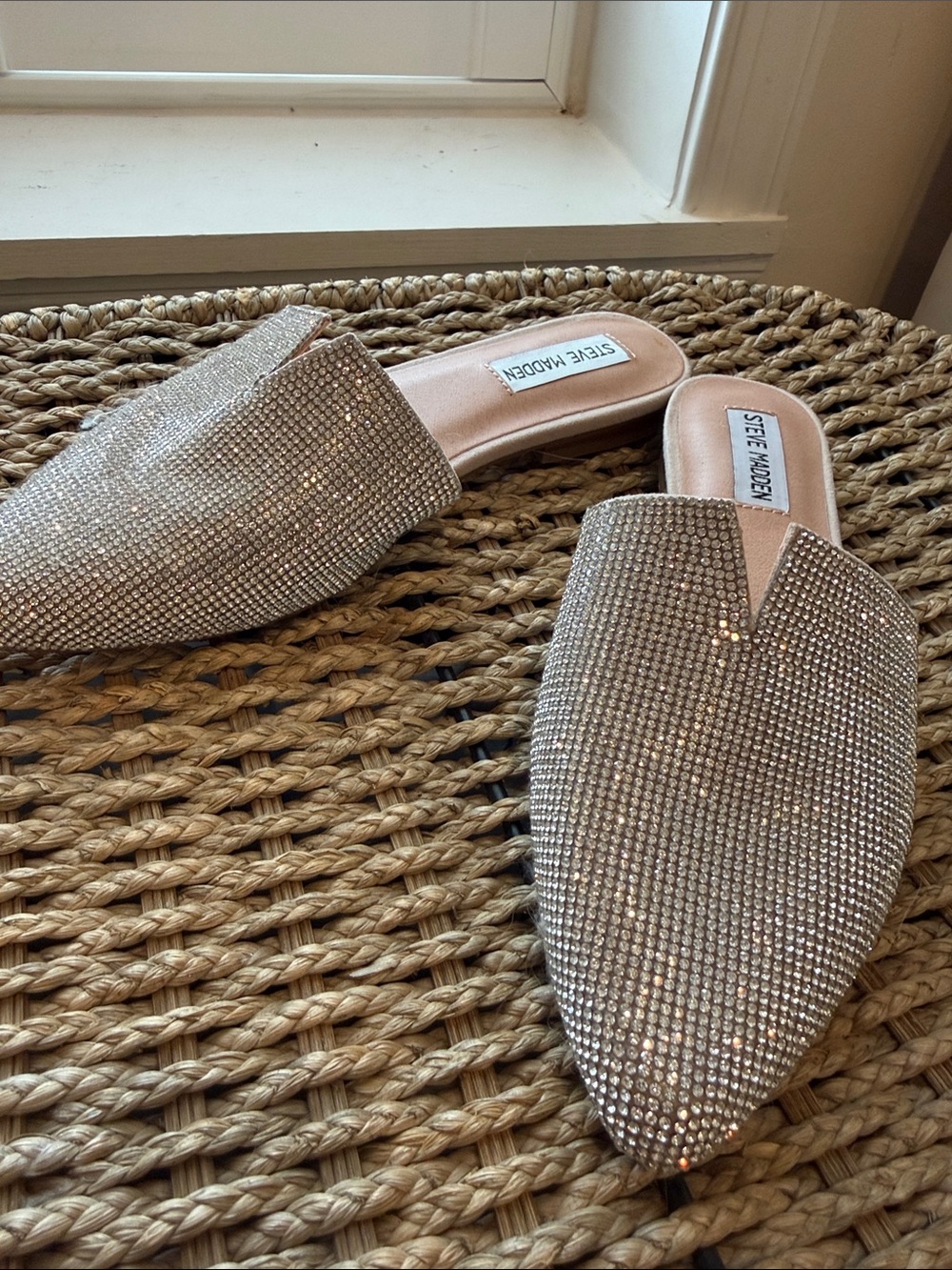 Steve Madden Crystal Pointed Slip-On Mules - Picture 4 of 5